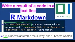 Write code outside a chunk - R Markdown