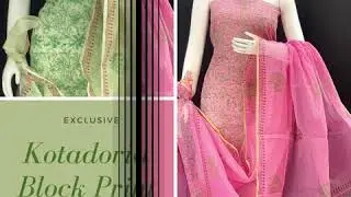 Kota Doria Block Prints Suits Collection-Kota Doria World