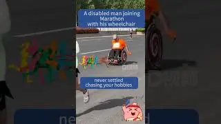 A Disabled Man Joining Marathon With His Wheelchair, So Cool