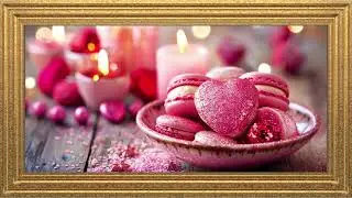 Valentine&rsquo;s Heart Macarons & Candles Art 4K &ndash; Sweet Romantic Wall Display for Frame TV