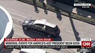 Live Event: President George H W Bush Casket's leaves Houston for Washington