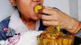 Very spicy 🔥 Egg curry, Egg kosha, Salad, with Brinjal Fry and Basmati Rice Eating | Mukbang video 