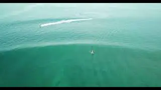 Birds eye view foil surfing in Indonesia