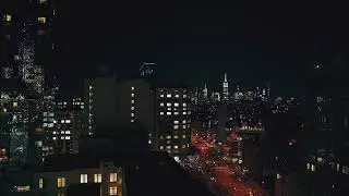 Nighttime Manhattan Stock Footage