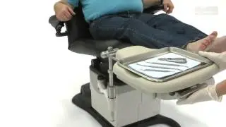 Midmark 647 Barrier-Free&reg; Power Podiatry Chair - Swing Arm Instrument Trays & PC Work Shelf