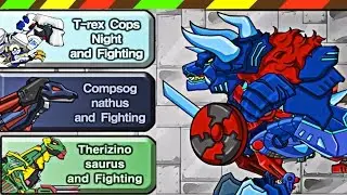 Dino Robot Tyrano Red + Tricera Blue V.2 | FULL GAME PLAY - 1080 HD | DCTE