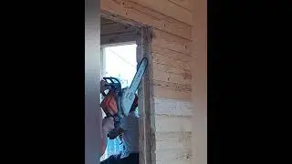 Window casing in a wooden house