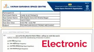 ISRO Vssc Electronic Mechanic Question Paper 2021