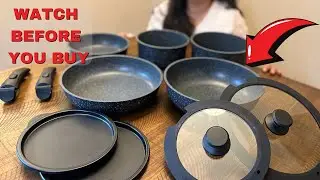 CAROTE 11pcs Nonstick Cookware Set With Detachable Handle, Induction Kitchen Sets Non Stick