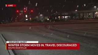 Winter storm moves in South Nashville, Travel discouraged
