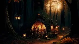 Forest Magic Cabin Ambience/Relaxing Night/Birds Sounds