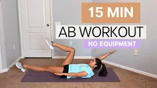 15 MIN Ab Workout w/ timer | No Equipment 