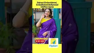 Satrani Embroidered, Embellished Bollywood Chiffon Saree
