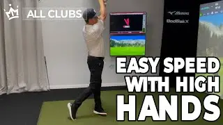 HIGH HANDS FOR EASY SPEED. GENERATE MORE SWING SPEED BY CREATING A LARGER SWING ARC