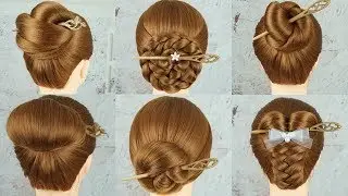6 Chinese Hair Bun Tutorial | Chignon Bun Hairstyles With Bun Stick