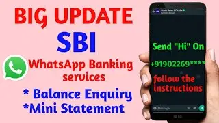 How to check balance enquiry and Mini Statement through SBI whatsapp Banking services 2022