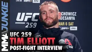 Tim Elliott explains in-cage trash talk to Jordan Espinosa | UFC 259 post-fight