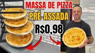 MASSA DE PIZZA PRÉ-ASSADA! CUSTA MENOS DE R$1,00 pra fazer! VOCÊ NUNCA VIU UMA MASSA DE PIZZA ASSIM.