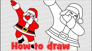 How to draw Santa Claus dabbing easy step by step