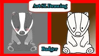 Badger drawing easy step by step #shortshow to draw drawing  #shorts