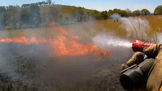 Large Wildfire - POV Firefighting [4K]