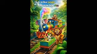 🌈 Jungle Train Adventure |#animals #cartoon #kidsstories #funny