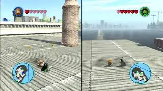 mini Volstagg vs. mini Gamora on the Raft in Lego Marvel Superheroes