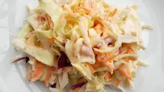 Coleslaw Recipe in Minutes | Creamy & Crunchy Perfection! #coleslawrecipe #vegan #salad #sidedish 