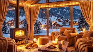 Live Fireplace Ambience for Sleep 🔥 Cozy Snow Cabin, Calm Winter Night