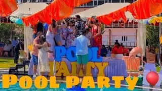 😱 girl pool party | pool party with Russian dancer | my first pool party vlog #poolparty #wedding #