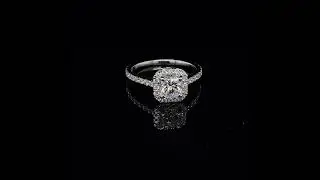 Halo Collection - 0.91 Carat Radiant-Cut Diamond Engagement Ring (E/SI1)