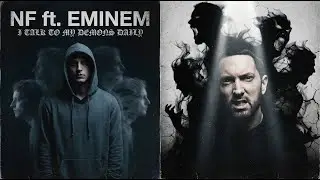 NF ft Eminem - I Talk To My Demons Daily (Lyrics Visualizer)