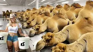 How Camel Milk Products Are Made - Massive Camel Farming and Daily Milk Production from Millions!