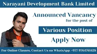 Narayani Development Bank Limited Announced Vacancy for various positions, Apply Now 
