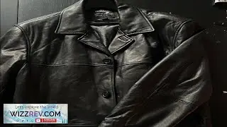 Black Leather Jacket Mens Button Front Classic Style Outerwear eBay