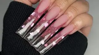 Uñas Rosas con Corazones 💕/ Cambio total de diseño Jaayart