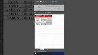 Excel में Date of Birth से Age निकालें! 🎂 DATEDIF Formula का जादुई Shortcut सीखें ⚡ #ExcelShorts
