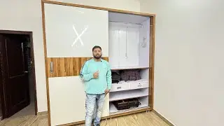 8&times;8 Latest sliding wardrobe designs with lifter hanger Normal Hanger #interiorpm  #slidingwardrobe
