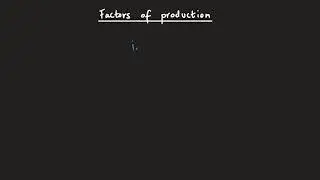 Microeconomics - Factors of production (land, labour, capital and entrepreneurship)