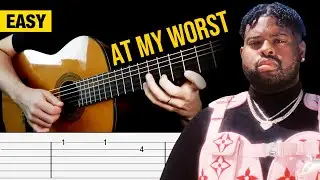 AT MY WORST (Pink Sweats) Guitar Tabs | Easy Tutorial | Cover