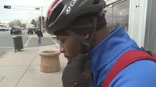 Cyclist stops in ABQ to help local charity