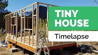 Construcci&oacute;n Tiny House Sustentable Timelapse 1 a&ntilde;o: Tabiquer&iacute;a, techo y revestimiento