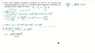 Potencial eléctrico criado por esferas ocas.