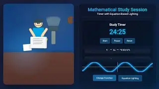 3D Animated Study Session Timer with Mathematical Lighting | HTML CSS JS Project