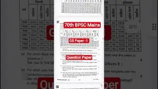 70th BPSC Mains Question Paper 2025 , BPSC Mains GS Paper-1 Question Paper #bpscmains #70thbpscmains