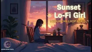 Sunset Lo-Fi Girl 🌅 | 1 Hour Chillhop Beats for Study, Focus, and Good Vibes | Indigo Hour Loops