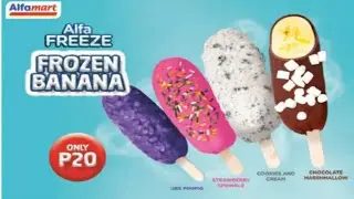Alfamart Frozen Banana in 4 different flavors Tikman na!