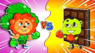 Filhote de leão | Comida saudável vs comida lixo | Desenhos Animados | Vídeo para crianças
