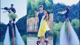 Катание на флайборде такое романтичное💃Они наслаждаются полетом над водой! #флайборд #романтика #...