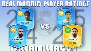 DLS 24 vs 25: Real Madrid Player Ratings (After Summer Update)